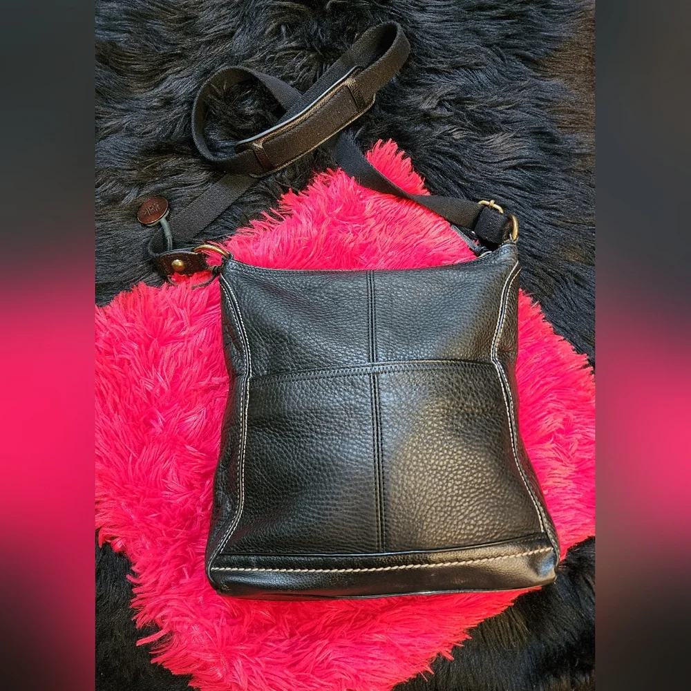 Vintage The Sak Black Pebbled Leather Hobo Crossbody Shoulder Bag